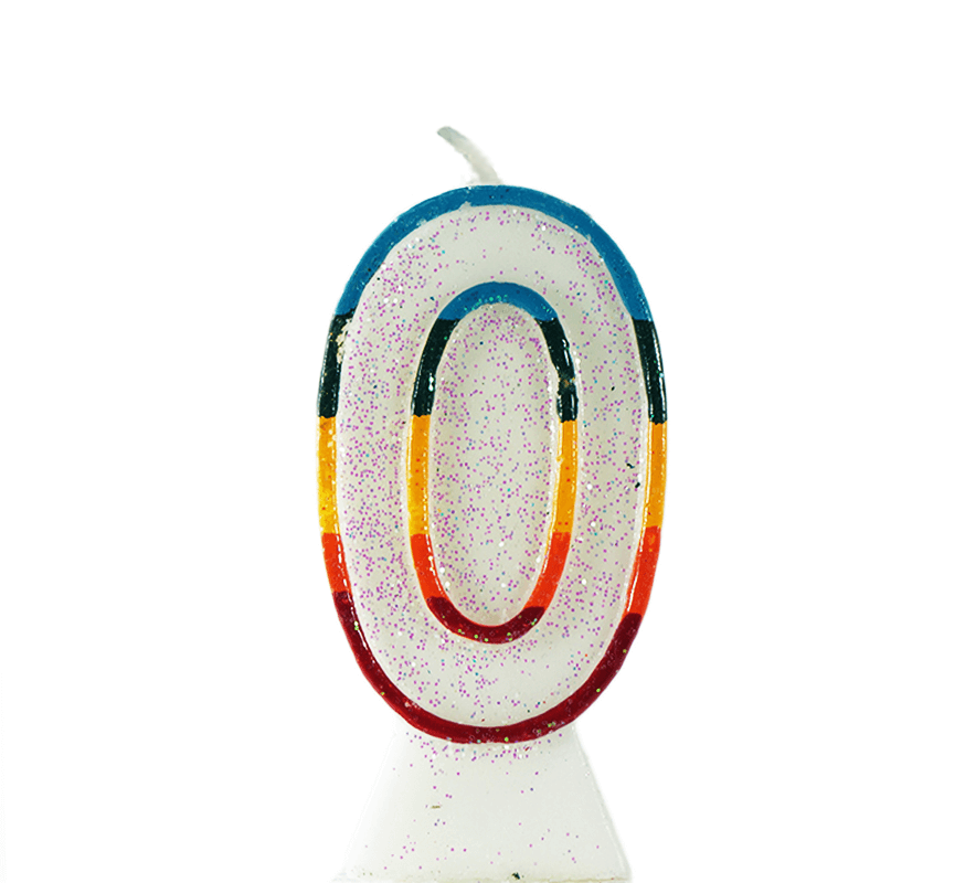 Colourful cake candles with numbers 0–9