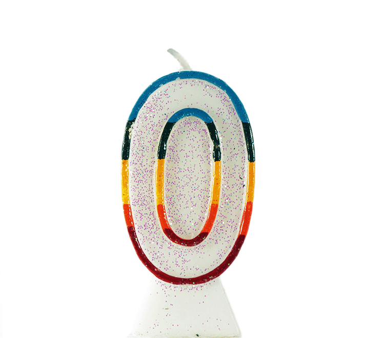 Colourful cake candles with numbers 0–9