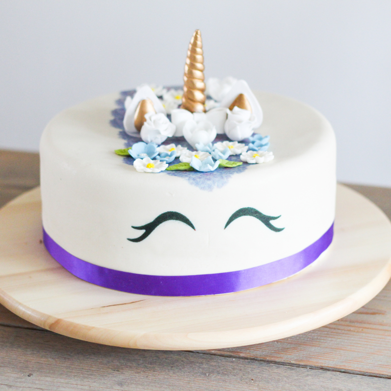 Purple Unicorn Deluxe Cake – double height