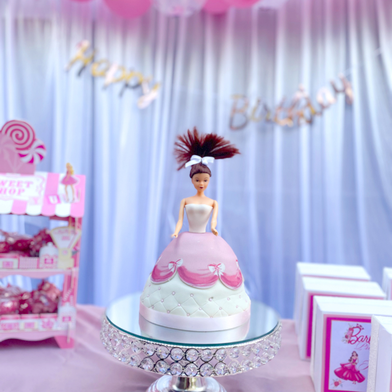 Deluxe Doll Princess Cake with Pink Dress