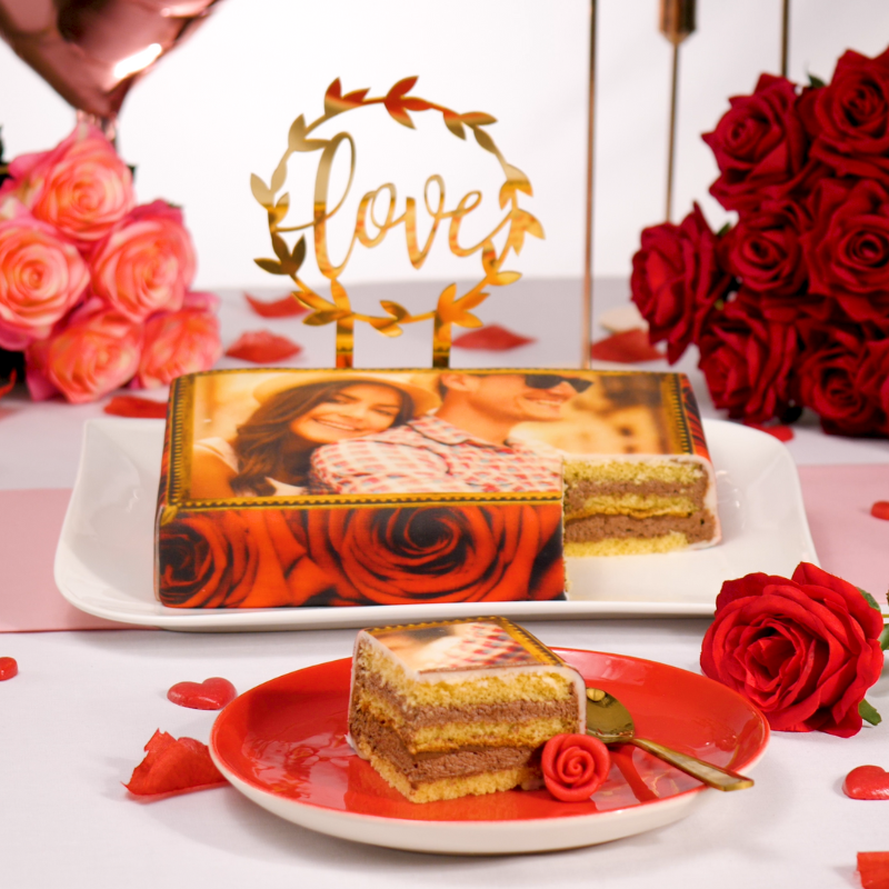Photo cake in rose design
