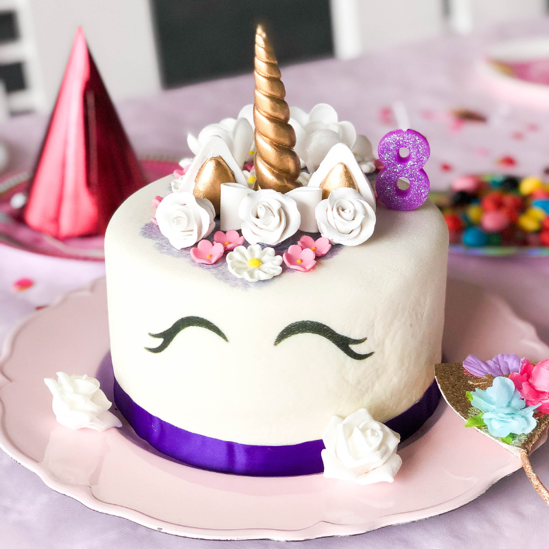Purple Unicorn Deluxe Cake – double height