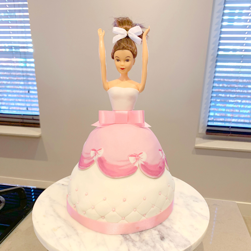 Deluxe Doll Princess Cake with Pink Dress