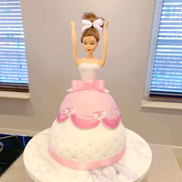 Deluxe Doll Princess Cake with Pink Dress