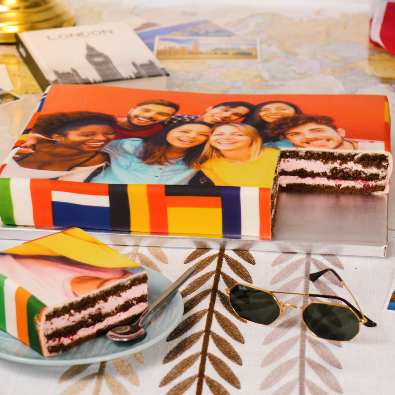 Photo cake in a flag frame