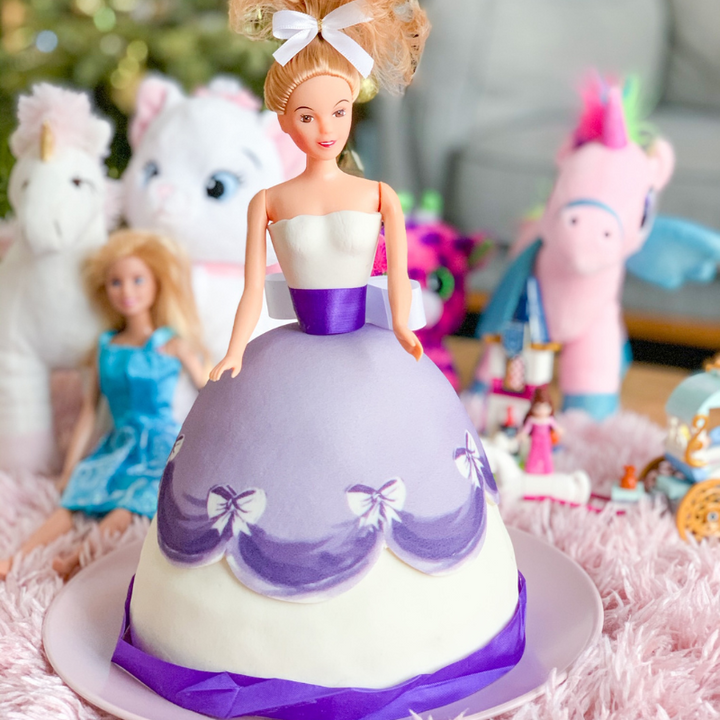 Doll Princess Cake with Purple Dress
