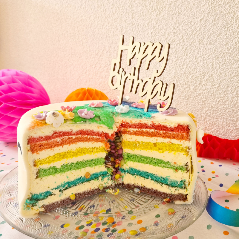 Rainbow Unicorn Deluxe Cake – double height