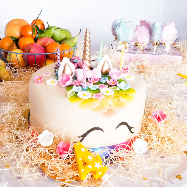 Rainbow Unicorn Deluxe Cake – double height