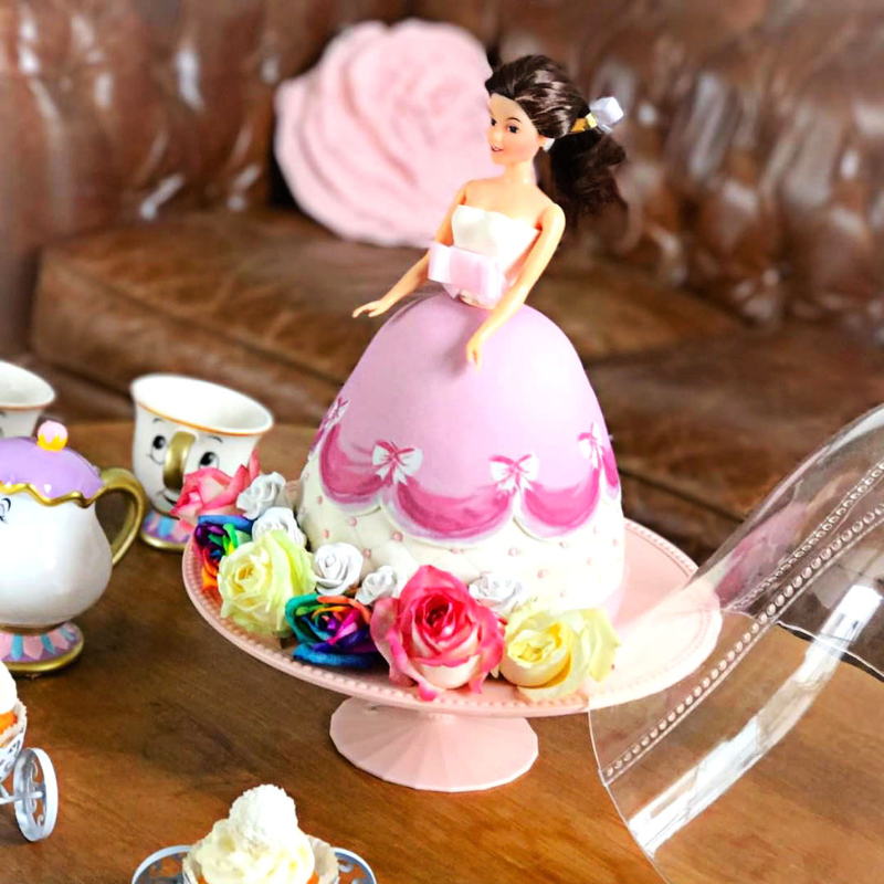 Deluxe Doll Princess Cake with Pink Dress