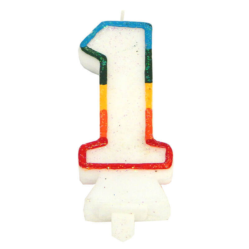 Colourful number candle 1