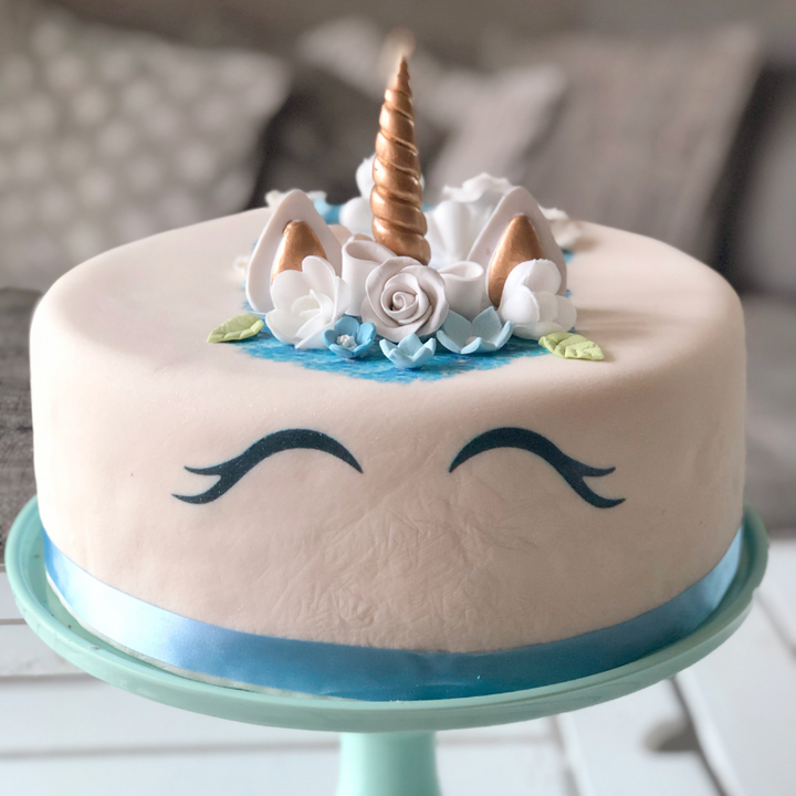 Blue Unicorn Deluxe Cake – double height