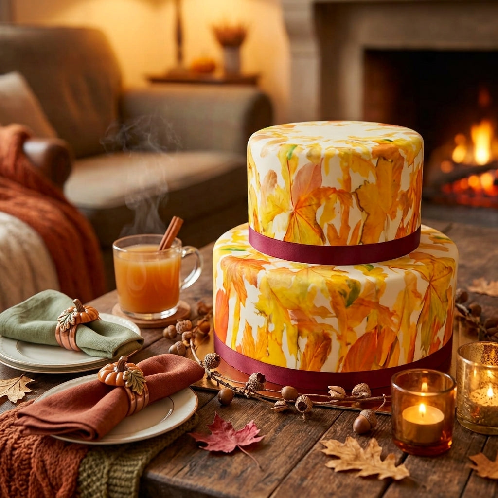 2-tier Deluxe Autumn Leaves Cake
