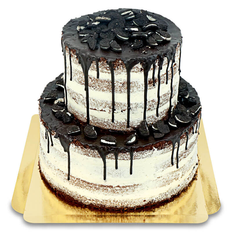 2-tier cake with OREO® Crunchies