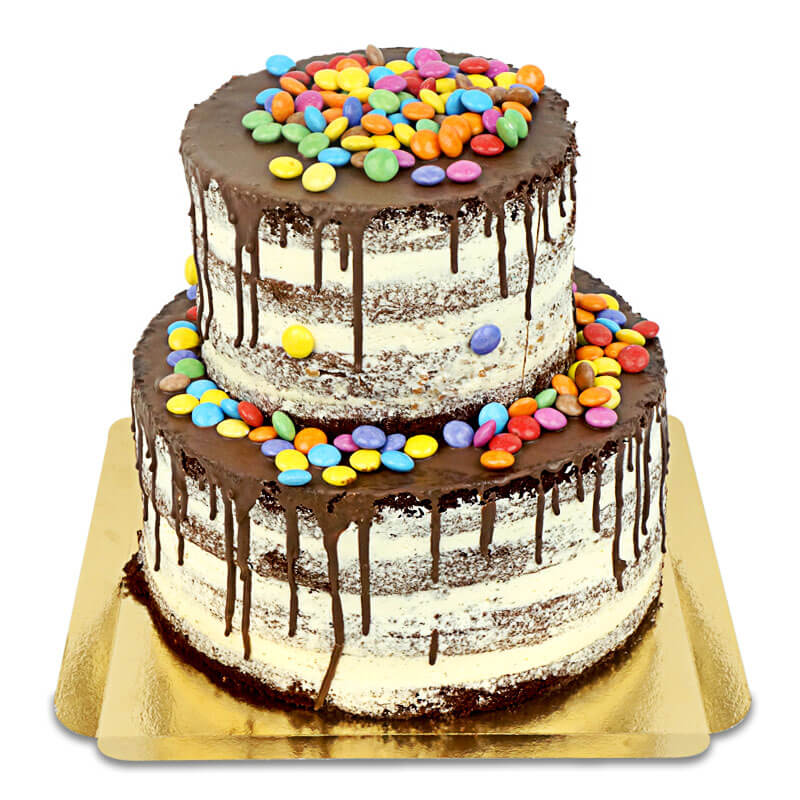 2-tier cake with SMARTIES® chocolate beans