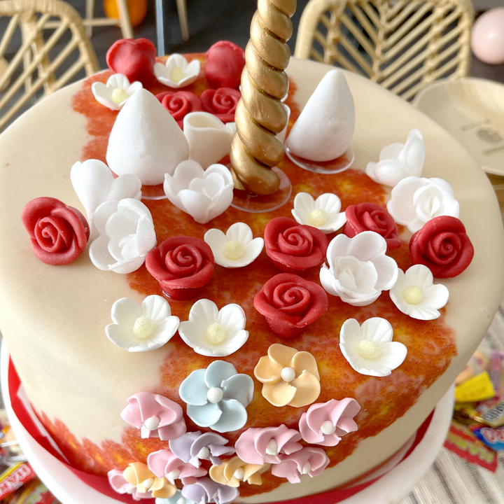 Red Unicorn Deluxe Cake – double height