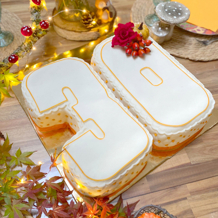 Double Deluxe Number Cake, various colours