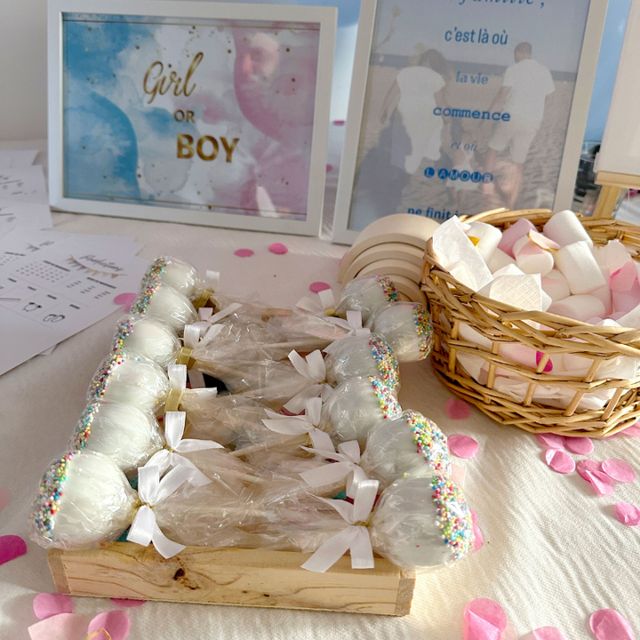 Blue Gender Reveal Cake Pops "It's a Boy" (12 pieces)