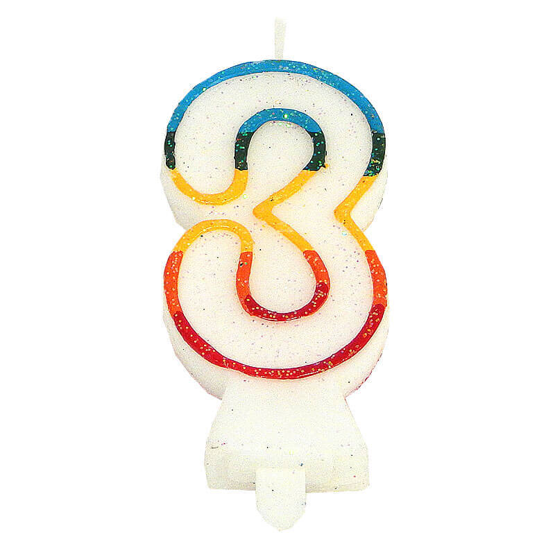 Colourful number candle 3