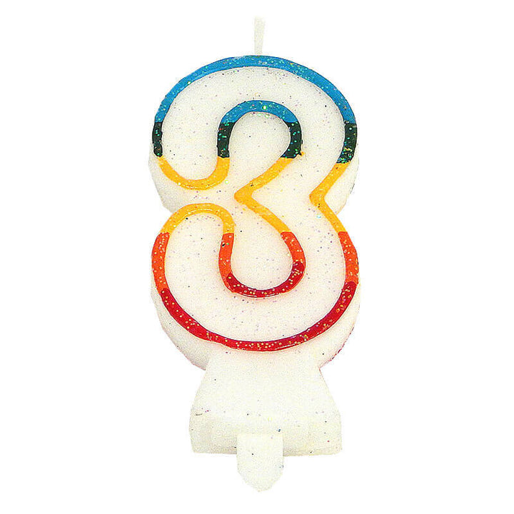 Colourful number candle 3