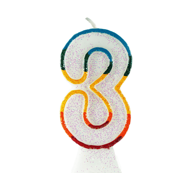 Colourful cake candles with numbers 0–9