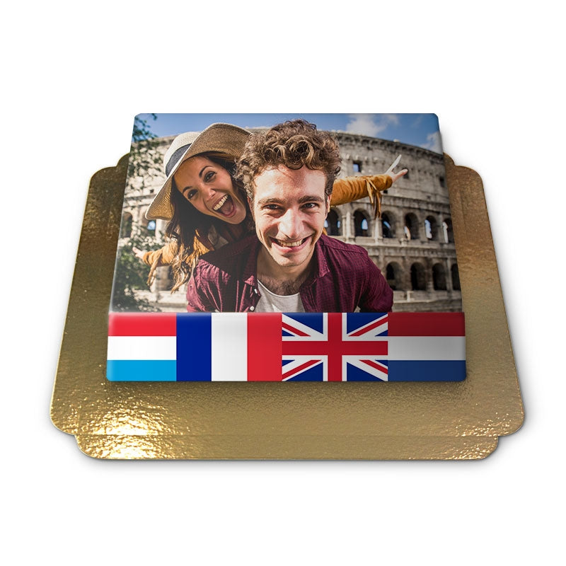 Photo cake in a flag frame