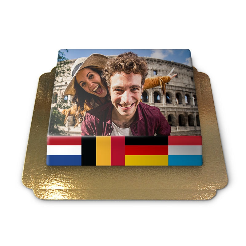 Photo cake in a flag frame