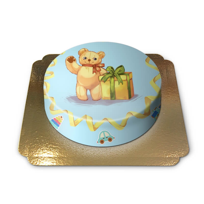 Blue Teddy Bear Cake