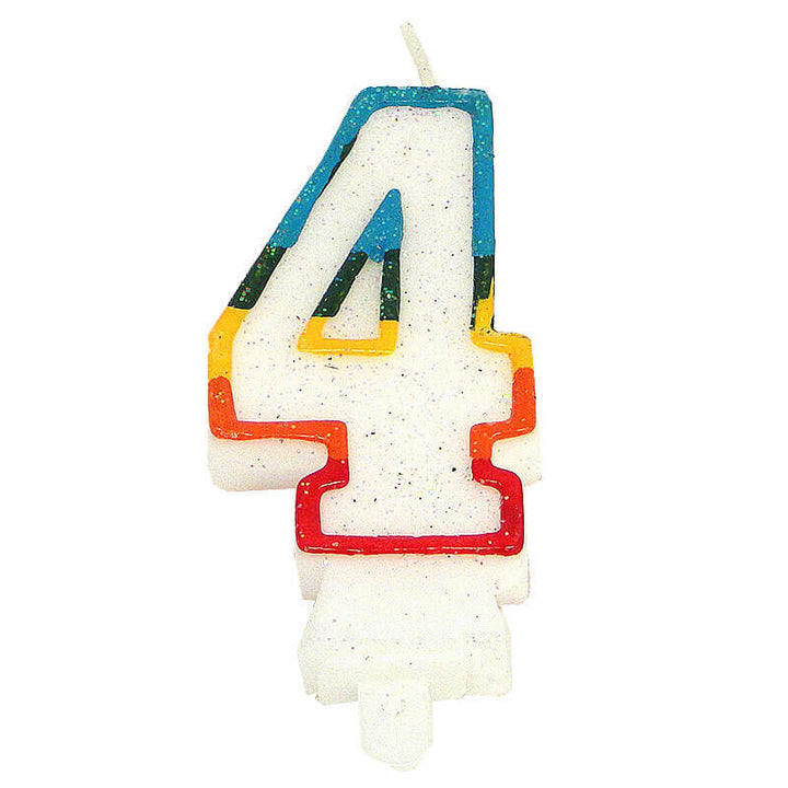 Colourful number candle 4, approx. 7.5 cm