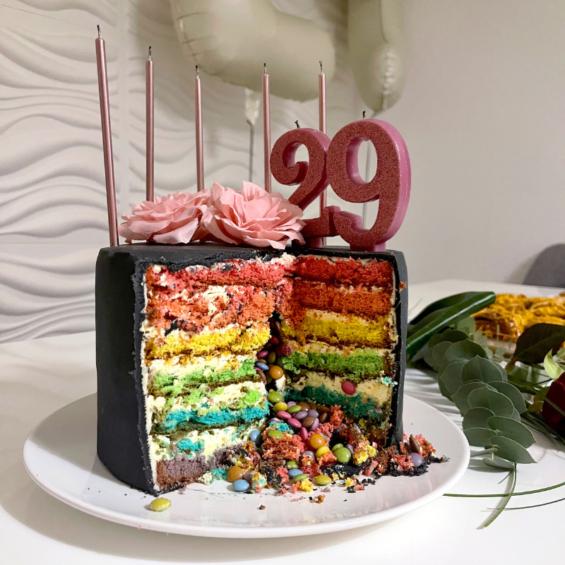 Black Deluxe Cake with Cake Ribbon