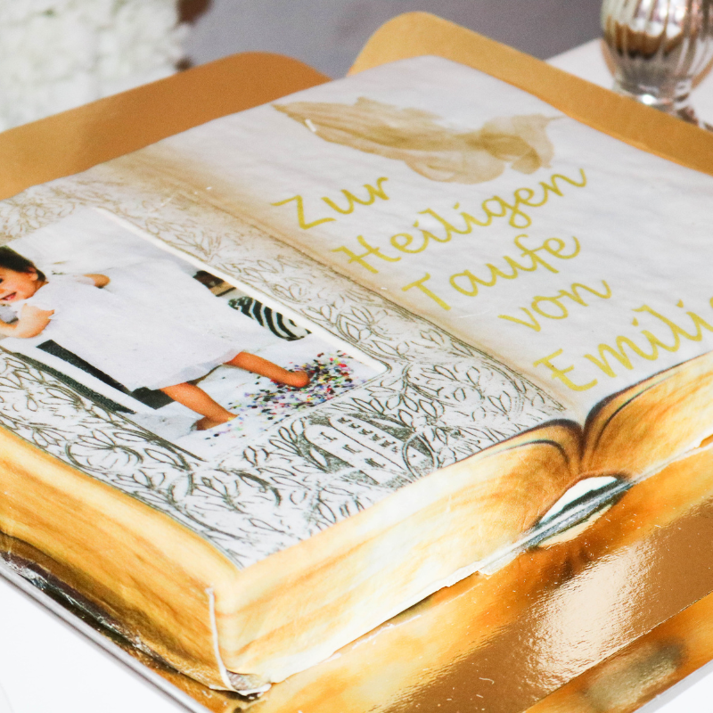 Photo cake with Bible frame