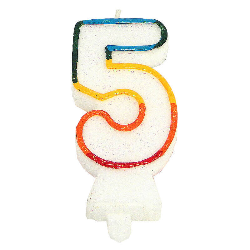 Colourful number candle 5
