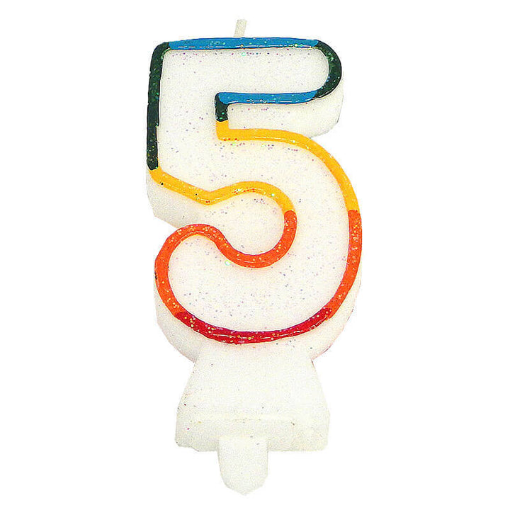 Colourful number candle 5