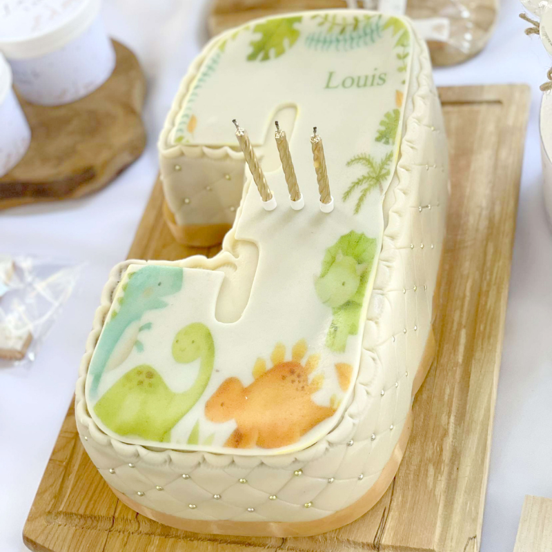 Deluxe Number Photo Cake, various colours