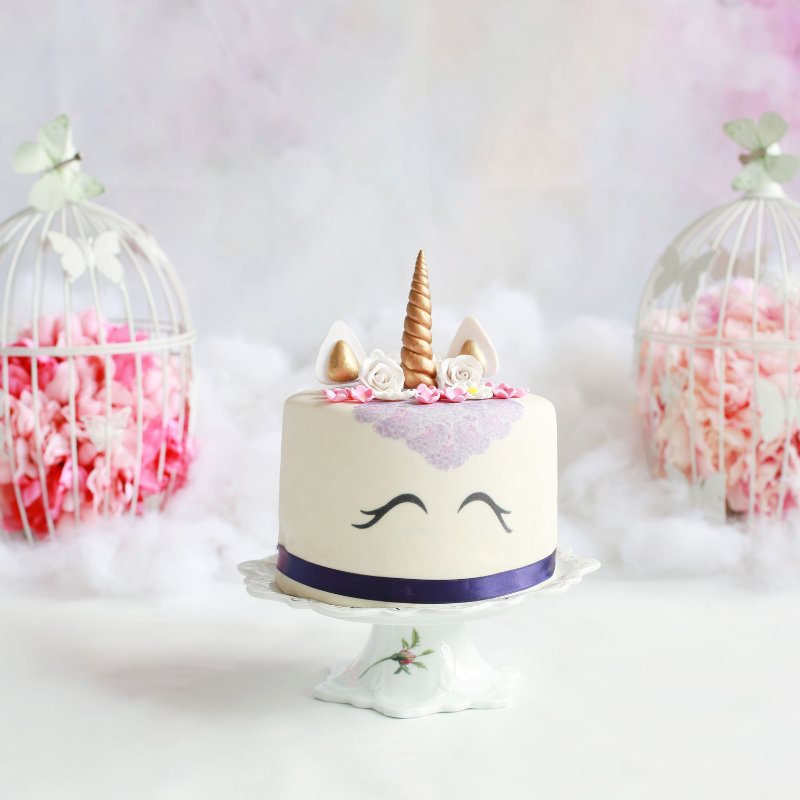 Purple Unicorn Deluxe Cake – double height