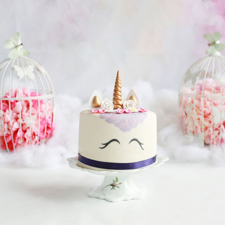 Purple Unicorn Deluxe Cake – double height