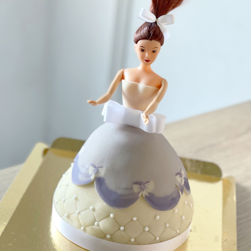 Deluxe Doll Princess Cake with Purple Dress