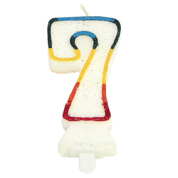 Colourful number candle 7