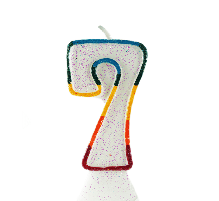 Colourful cake candles with numbers 0–9