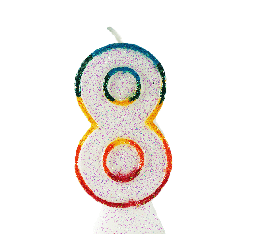 Colourful cake candles with numbers 0–9