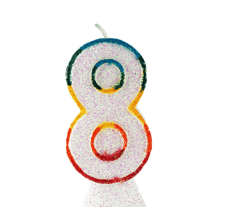 Colourful cake candles with numbers 0–9