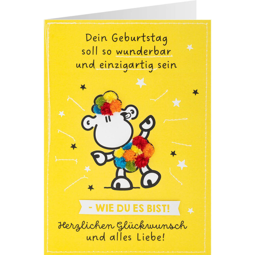 Sheepworld - Happy Birthday Card, Yellow