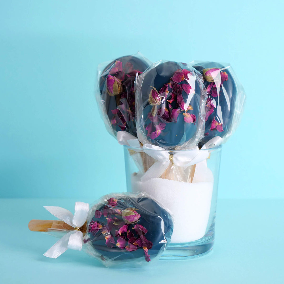 Blue rose petal cake popsicles (10 pieces)