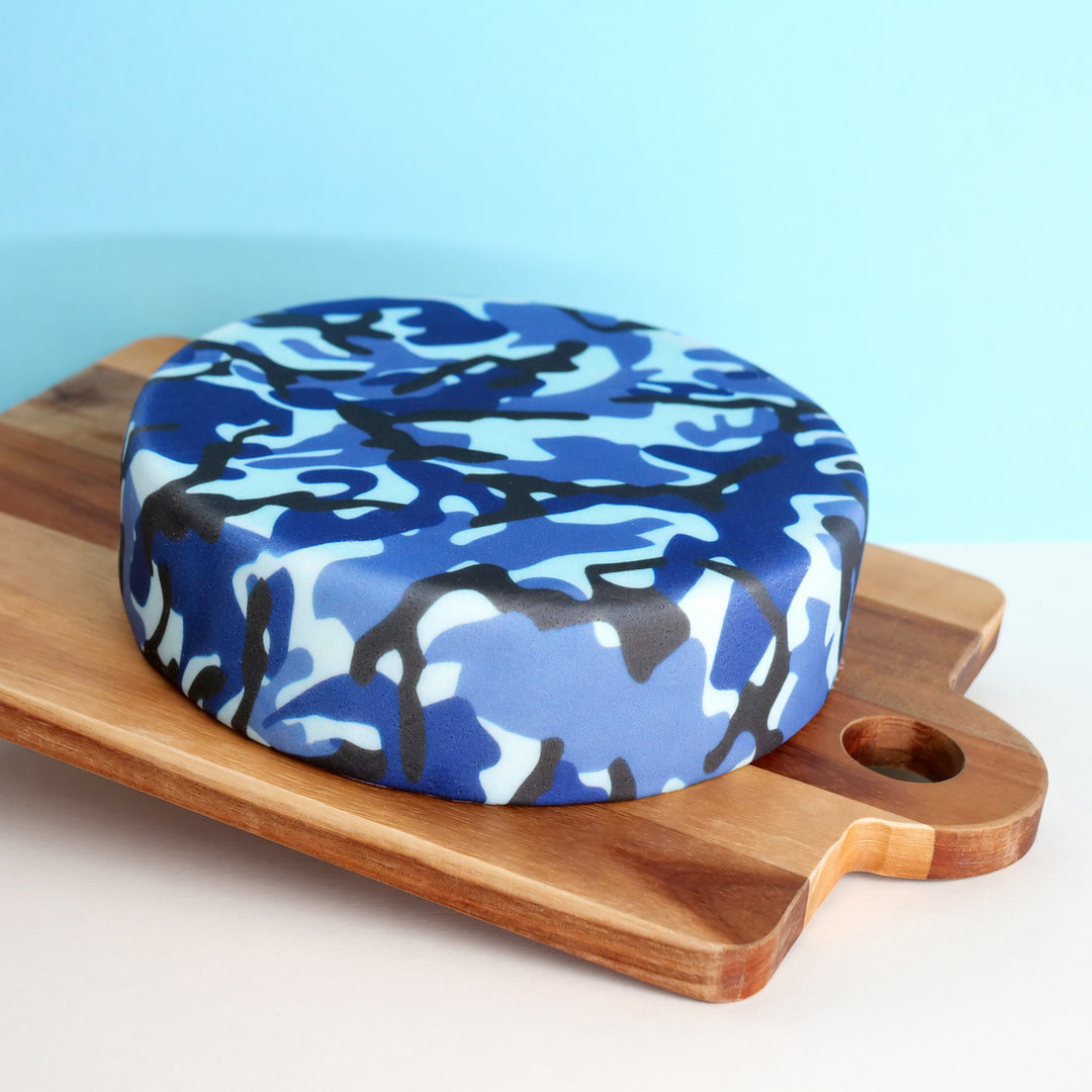 Blue Camouflage Cake