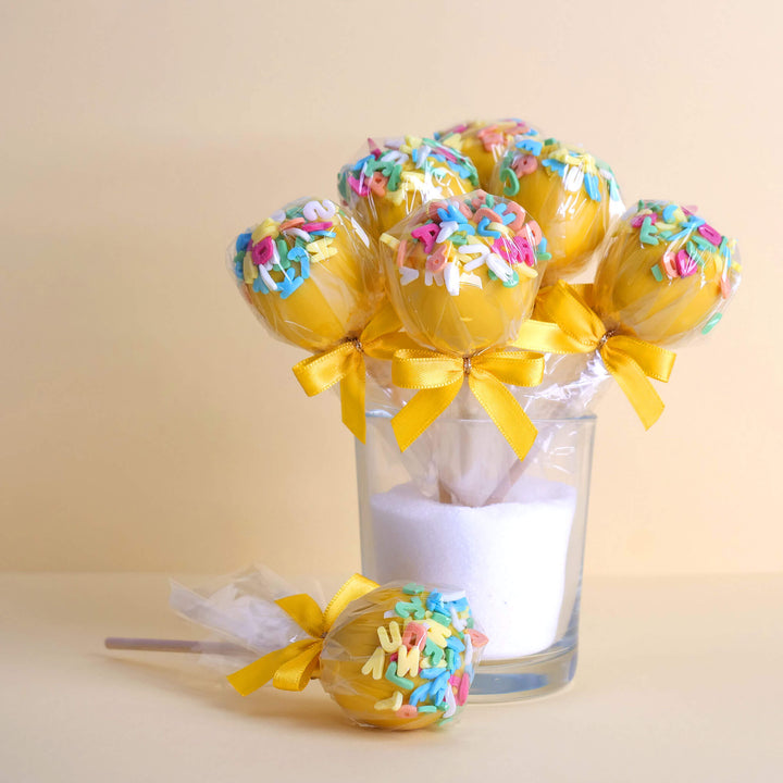 Yellow Letter Cake Pops (12 pieces)