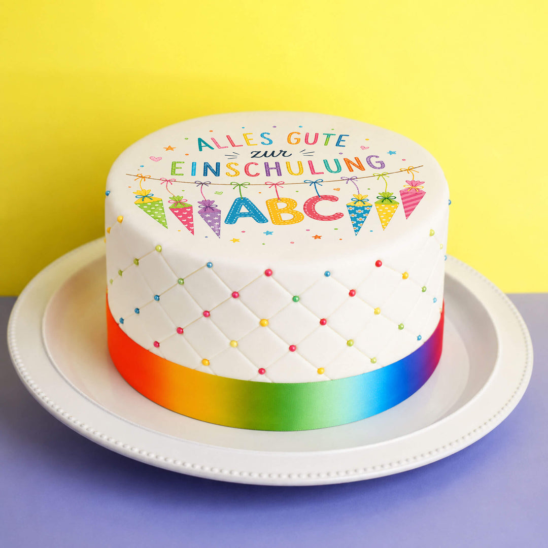 Colorful Deluxe ABC Cake for the First Day of School