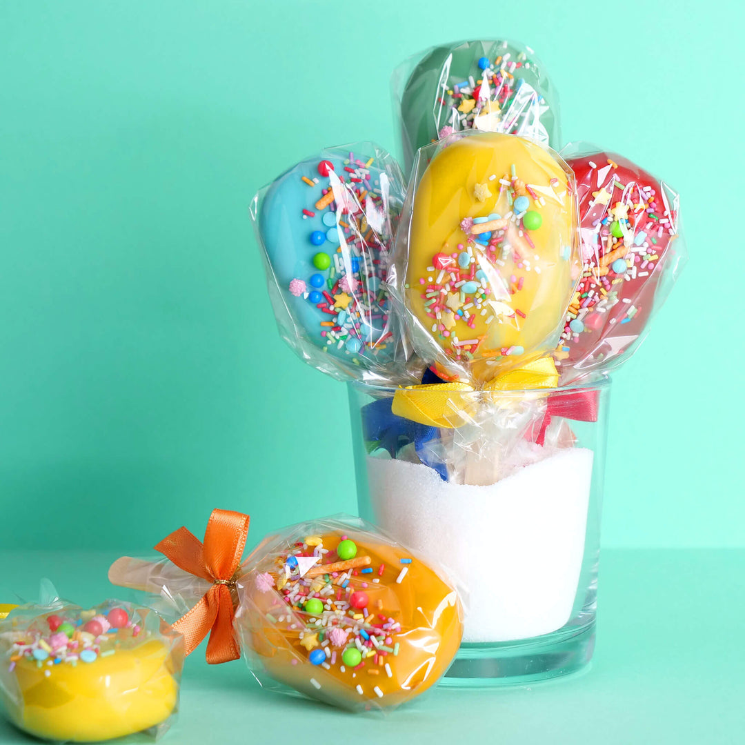Colourful Cake Popsicles with Sprinkles and Confetti (10 pieces)