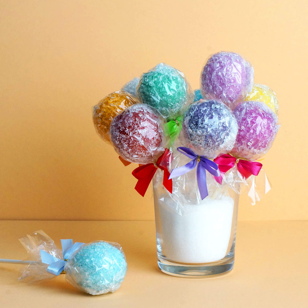 Colourful crystal cake pops (10 pieces)