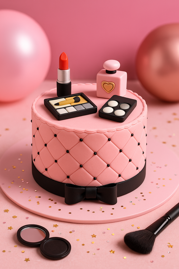 Deluxe Make-Up Cake with Black Ribbon