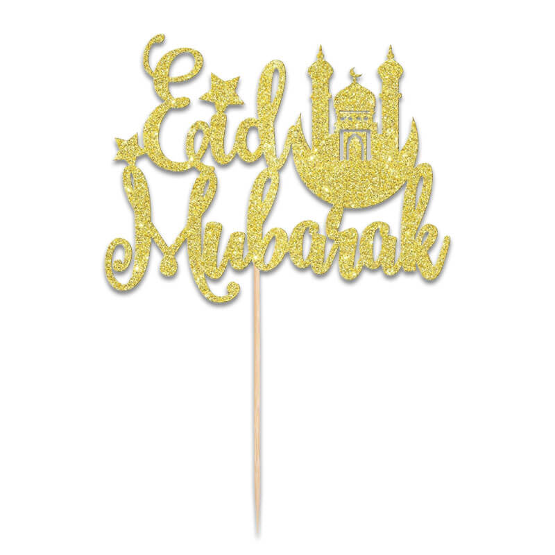 Cake Topper Eid Mubarak Gold