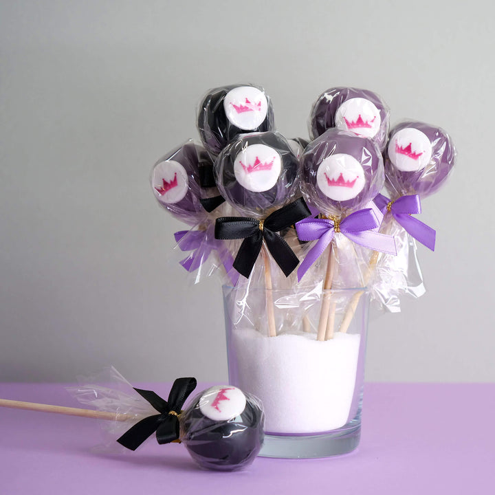 Colourful cake pops with logo in 2 colours (2x6 pieces)
